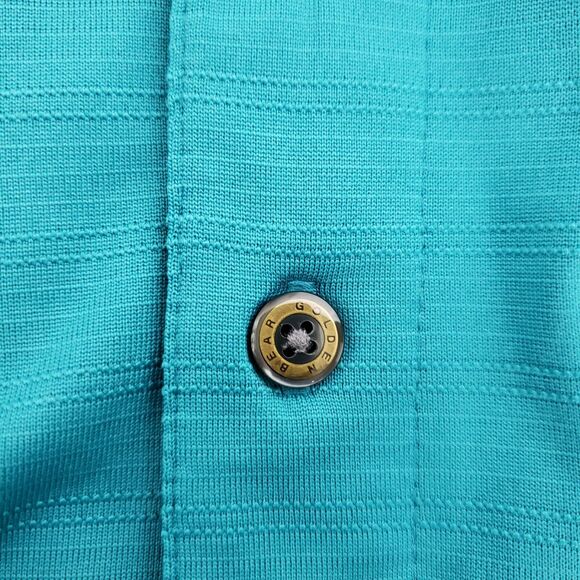 Golden Bear Performance Mens Polo Shirt Size XL Teal Short Sleeve Golf Textured - Picture 7 of 10